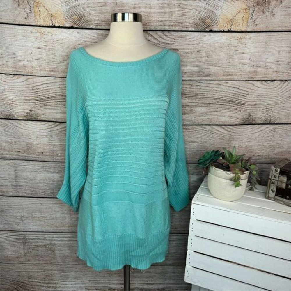 New York & Company Women's XL Green Dolman Sleeve Pullover Sweater